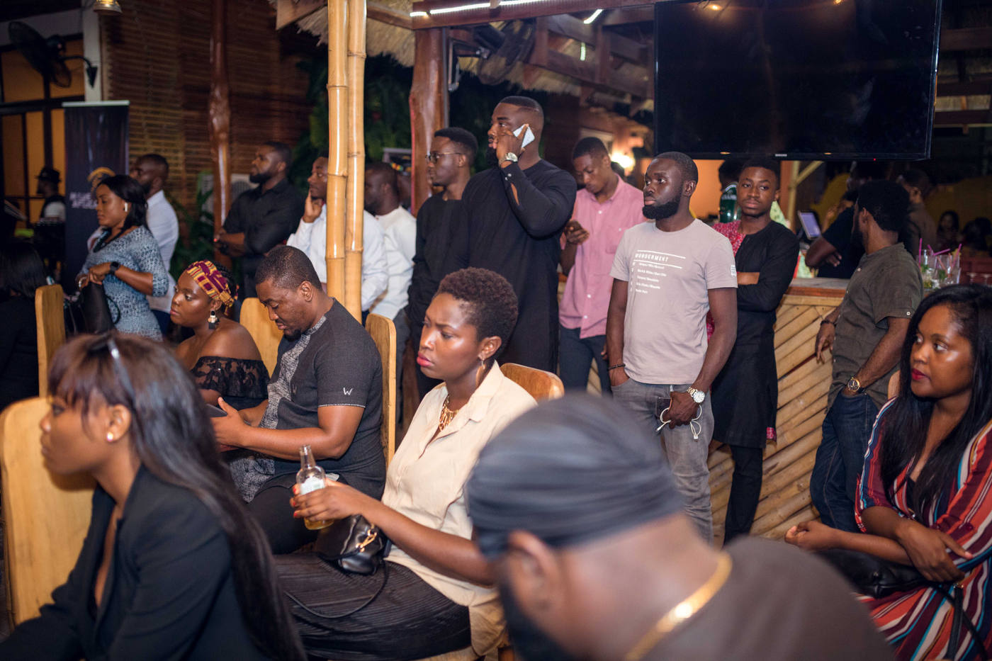 Members mingling after a conversation